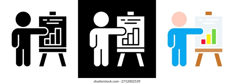 Presentation Icon Set Glyph vector Illustration