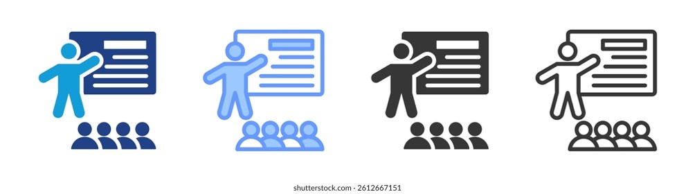 Presentation icon set multiple style collection