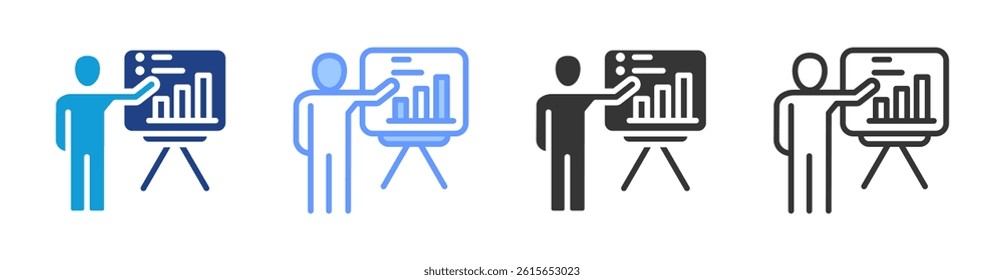 Presentation icon set multiple style collection