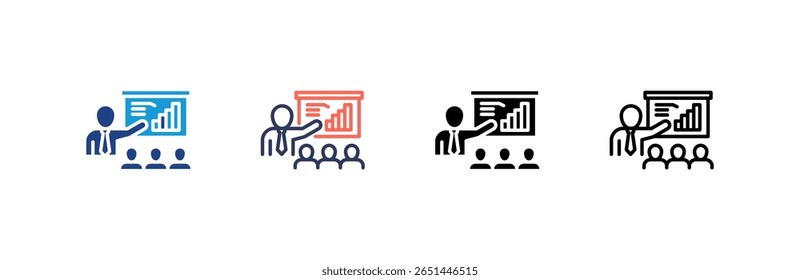 Presentation icon set multiple style collection
