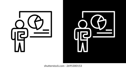 Ícone de Apresentação Definir Vários Estilos para Ilustração de Vetor