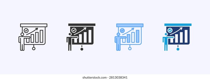 Presentation Icon Set Multiple Style Collection Illustration
