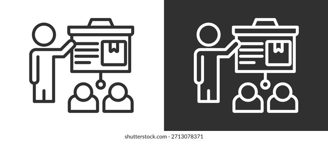 Presentation Icon Set Vector Collection Isolated In Black And White