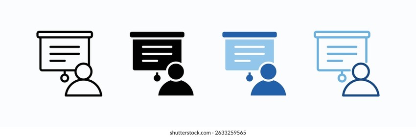 Presentation Icon Sheet Multiple Style Collection Isolated Vector