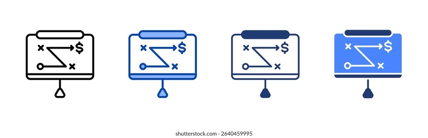 Presentation icon sheet multiple style collection