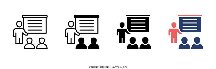 Presentation icon sheet multiple style collection
