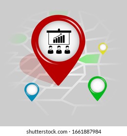 presentation icon. Simple glyph vector of Business Location pin set for UI and UX, website or mobile application