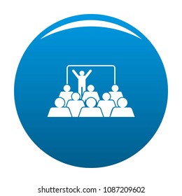 Presentation icon. Simple illustration of presentation vector icon for any design blue