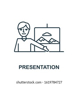 Presentation icon. Simple line element Presentation symbol for templates, web design and infographics