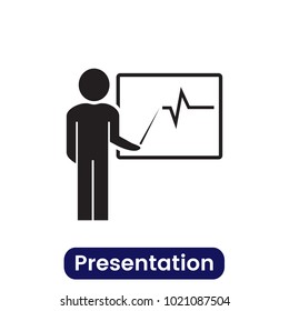 Presentation icon. Simple vector illustration.