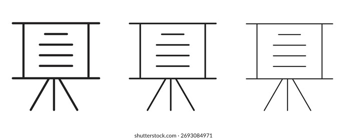 Símbolo de icono de presentación. Signo de estilo lineal para el concepto móvil