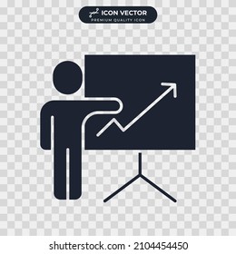 Presentation icon symbol template for graphic and web design collection logo vector illustration