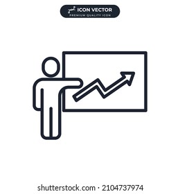 Plantilla de símbolo de icono de presentación para la ilustración vectorial de la colección de diseño gráfico y web