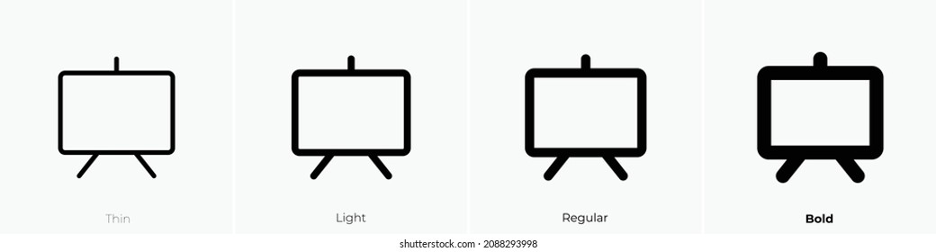 presentation icon. Thin, Light Regular And Bold style design isolated on white background