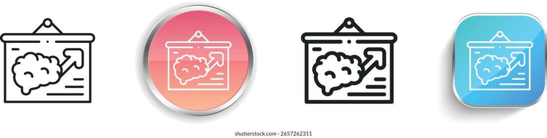 ícone de apresentação. Design fino, linear, regular e estilo botão isolado no fundo branco