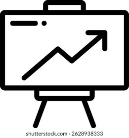 ícone de apresentação. Design De Estilo Linear Fino Isolado Em Plano De Fundo Branco