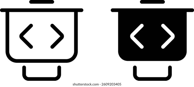 Presentation icon Thin outline art symbol. Vector illustration.