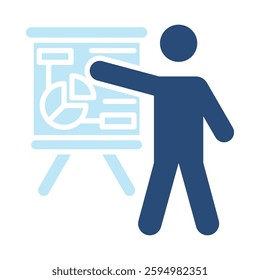 Presentation Icon Two Color Style. Vector Illustration For Graphic Design