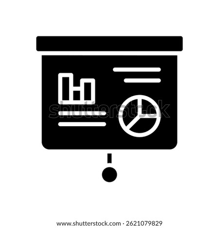 Presentation Icon Vector for Business and Seminar Design – Slideshow board illustration, speaker talk concept. Glyph Icon