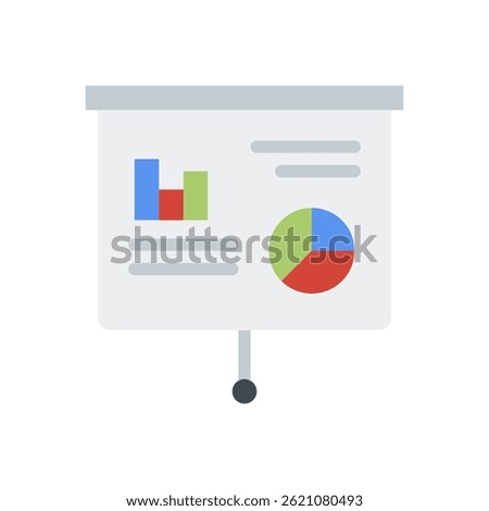 Presentation Icon Vector for Business and Seminar Design – Slideshow board illustration, speaker talk concept. Flat Icon