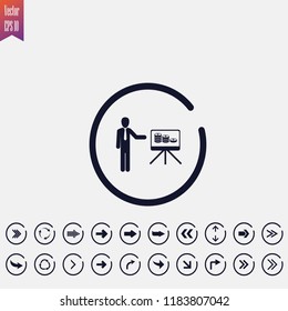 presentation icon vector illustration .arrow icons set
