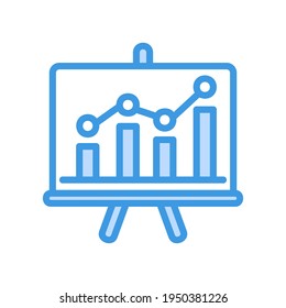 Presentation icon vector illustration in blue style about marketing and growth for any projects, use for website mobile app presentation