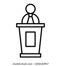 Presentation Icon, Vector Illustration, Business Outline