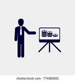 presentation icon vector illustration. businessman icon. traning icon