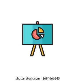 presentation icon vector illustration filled outline style design. isolated on white background