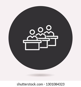 Presentation icon. Vector illustration isolated. Simple pictogram for graphic and web design.