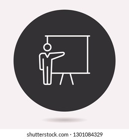 Presentation icon. Vector illustration isolated. Simple pictogram for graphic and web design.