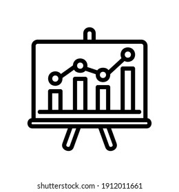 Presentation icon vector illustration in line style about marketing and growth for any projects, use for website mobile app presentation
