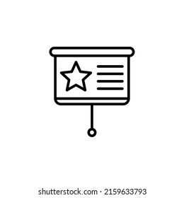 Plantilla de logotipo de ilustración vectorial de icono de presentación para muchos fines. Aislado sobre fondo blanco.