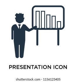 Presentation icon vector isolated on white background, Presentation transparent sign