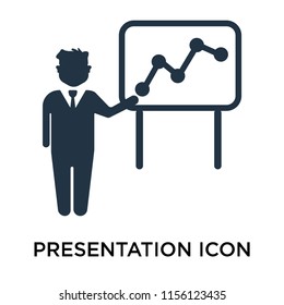 Presentation icon vector isolated on white background, Presentation transparent sign