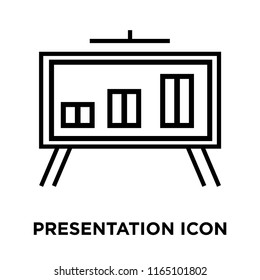 Presentation icon vector isolated on white background, Presentation transparent sign