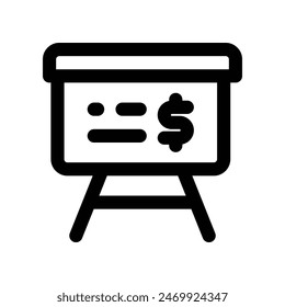 Präsentationssymbol. Vektorgrafik-Liniensymbol für Website, Handy, Präsentation und Logo-Design.