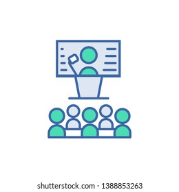 Presentation icon. vector Scheme and Diagram symbol. flat presentation icon.