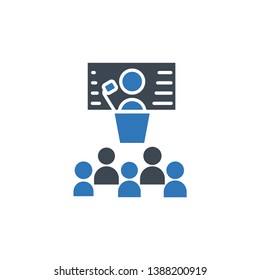 Presentation icon. vector sign symbol Presentation icon