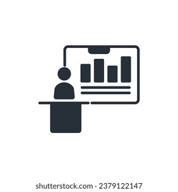 presentation icon. vector.Editable stroke.linear style sign for use web design,logo.Symbol illustration.