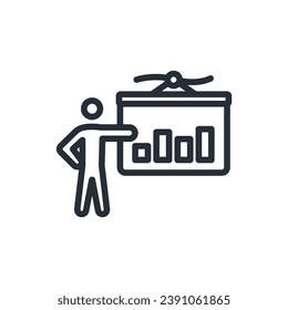 presentation icon. vector.Editable stroke.linear style sign for use web design,logo.Symbol illustration.