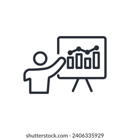 presentation icon. vector.Editable stroke.linear style sign for use web design,logo.Symbol illustration.