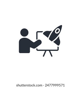 presentation icon. vector.Editable stroke.linear style sign for use web design,logo.Symbol illustration.