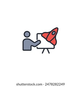 presentation icon. vector.Editable stroke.linear style sign for use web design,logo.Symbol illustration.