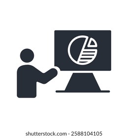 presentation icon. vector.Editable stroke.linear style sign for use web design,logo.Symbol illustration.