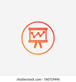 Presentation icon.gradient illustration isolated vector sign symbol