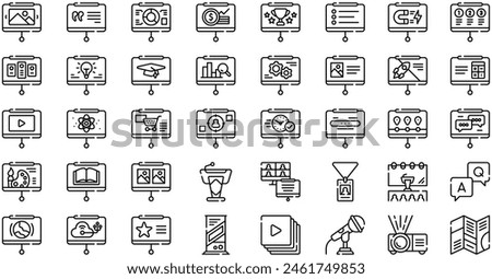 Presentation Icons collection is a vector illustration with editable stroke.
