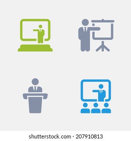 Presentation Icons. Granite Series. Simple glyph style icons in 4 versions. The icons are designed at 32x32 pixels.