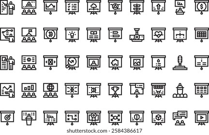 Presentation icons High-Quality Vector Icons Collection with Editable Stroke. Ideal for Professional and Creative Projects.