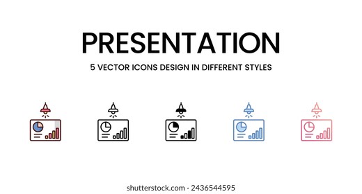 Presentation Icons set. Suitable for Web Page, Mobile App, UI, UX and GUI design, vector stock illustration